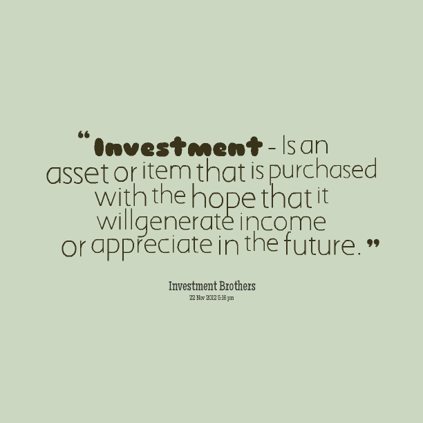 Investment quote about future income