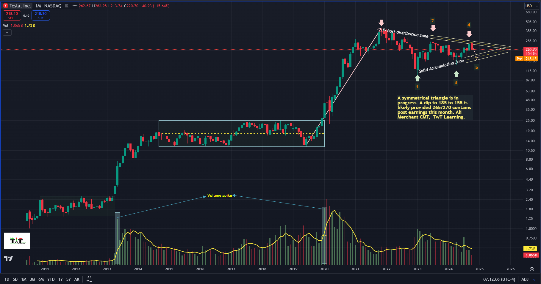 TSLA Monthly Chart