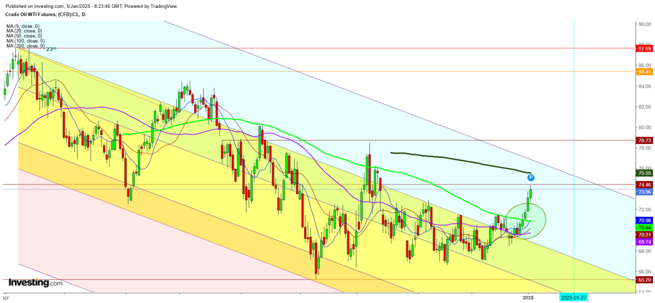 WTI Crude Oil Futures Daily Chart