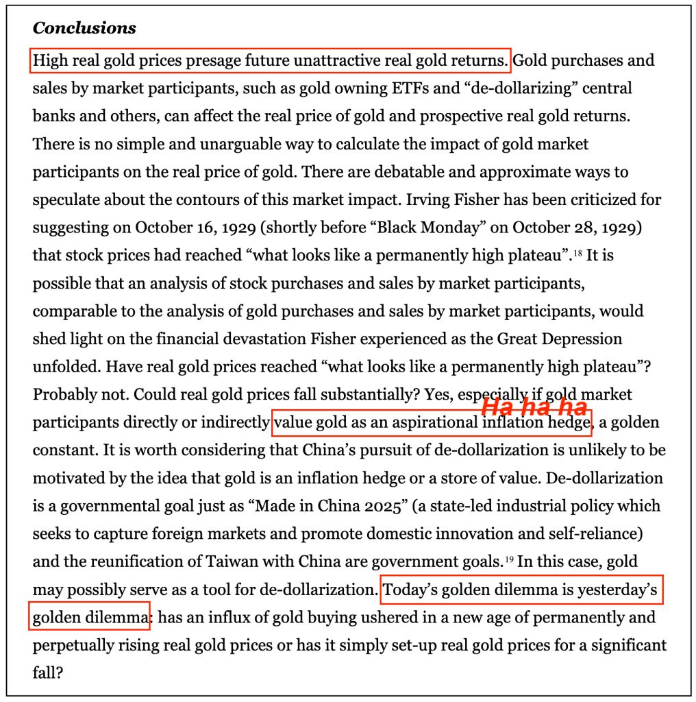A Report Discussing the Implications of High Real Gold Prices A Report Discussing the Implications of High Real Gold Prices