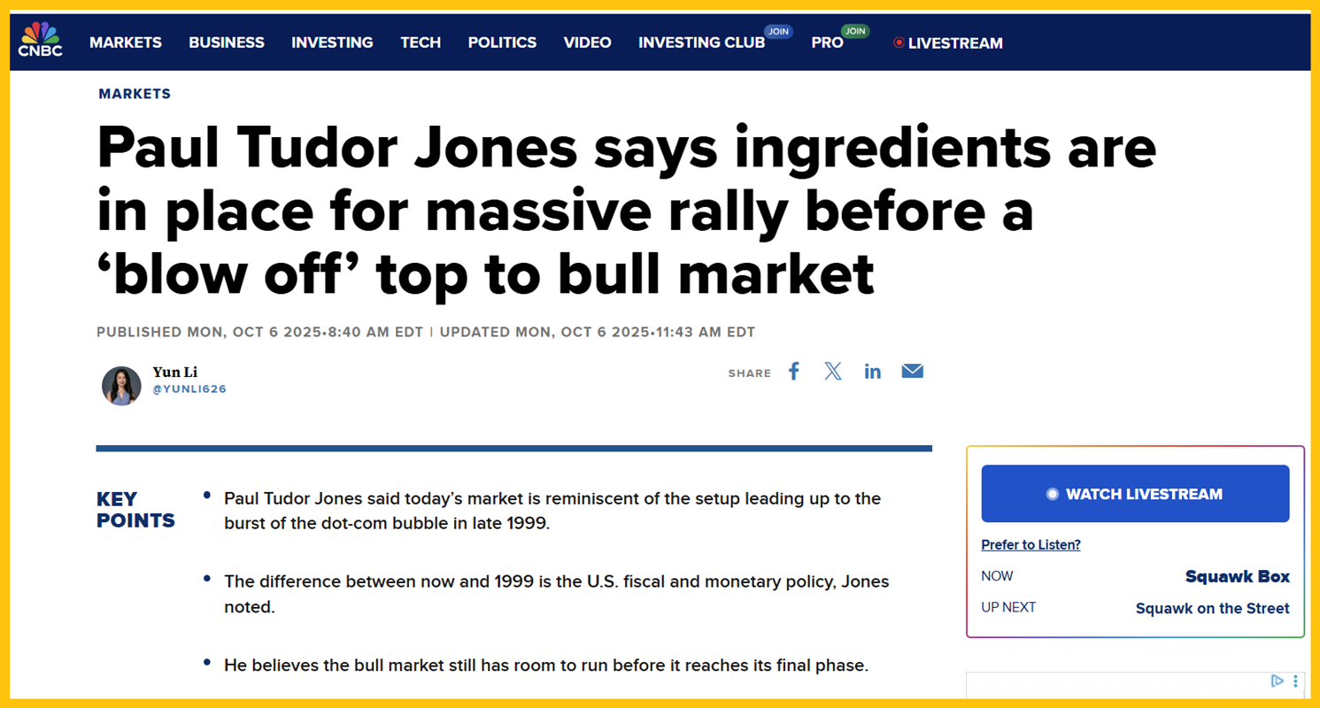 Paul Tudor Jones says ingredients are in place for massive rally before a ‘blow off’ top to bull market