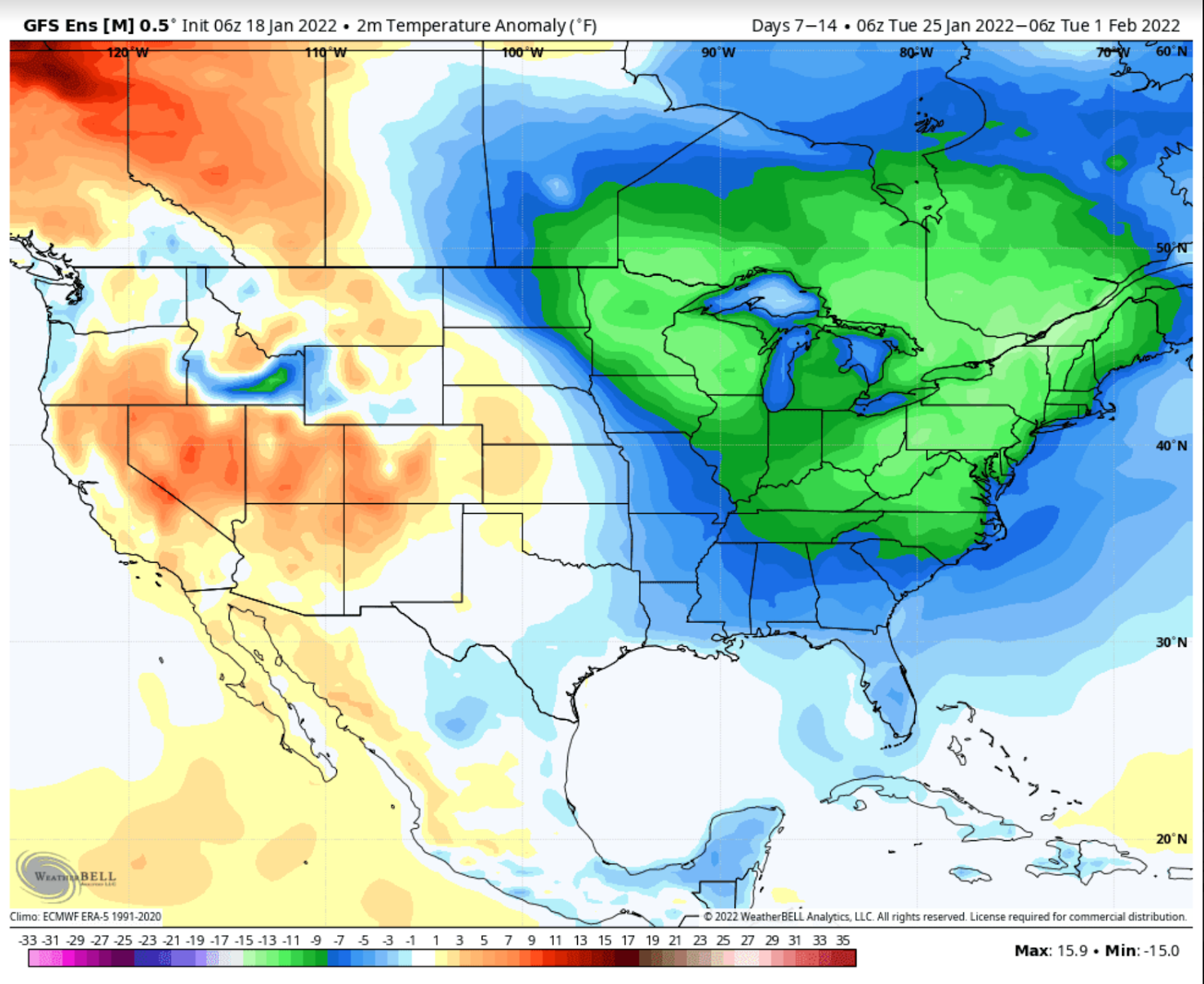 US Temperature Map 