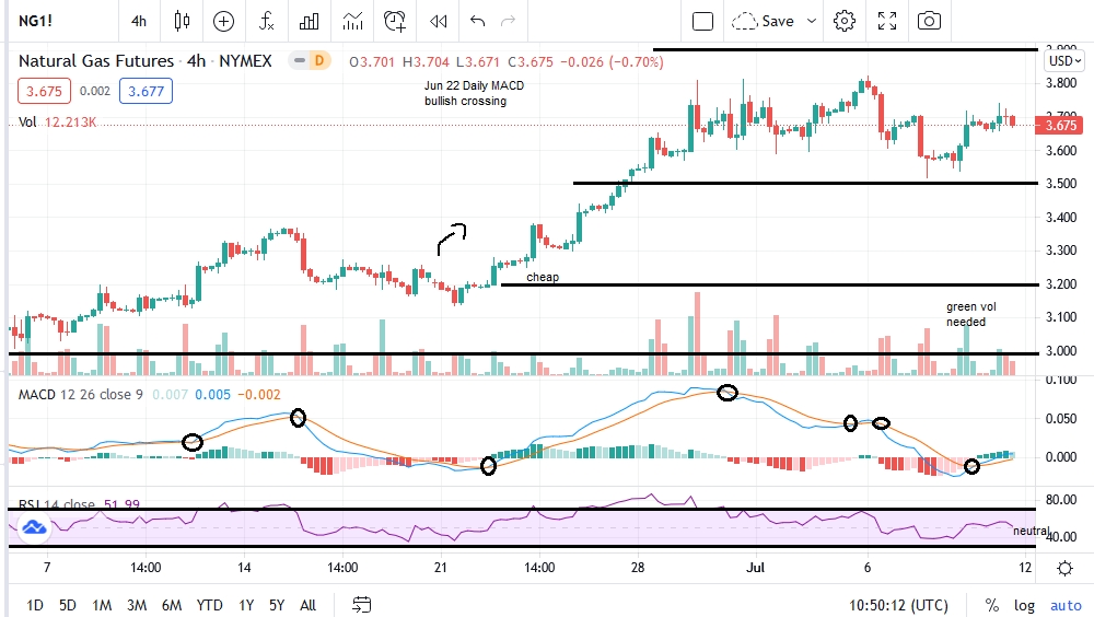 Nat Gas 4-H Chart