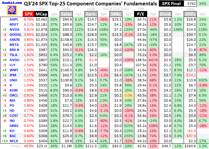 Q3'24 SPX Top 24 Companies Fundamentals