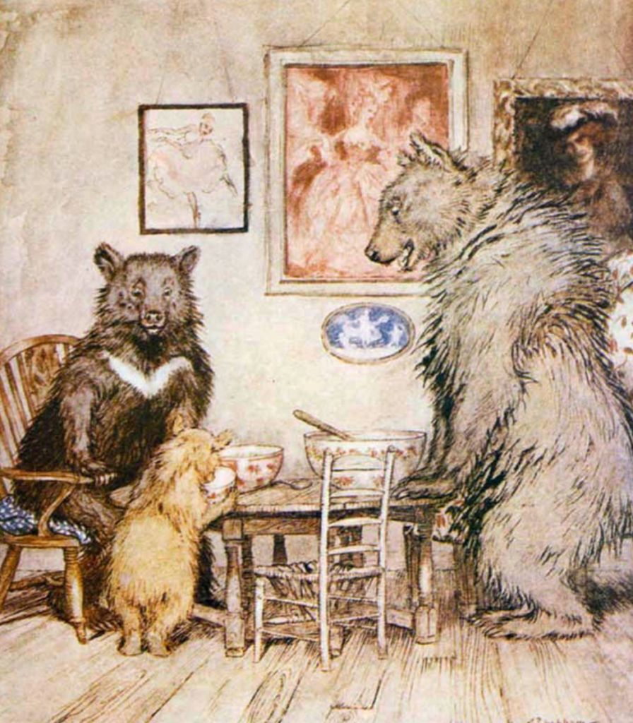 Three Bears in a Cozy Room
