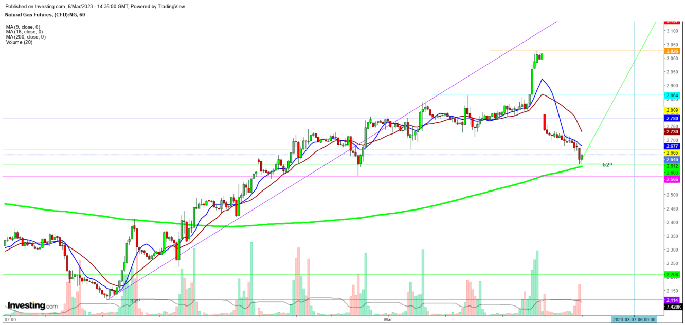 Natural Gas Futures 1 Hr. Chart