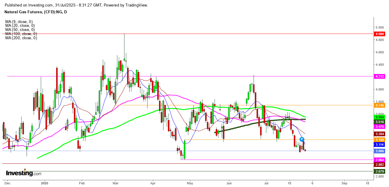 Natural Gas Futures Daily Chart