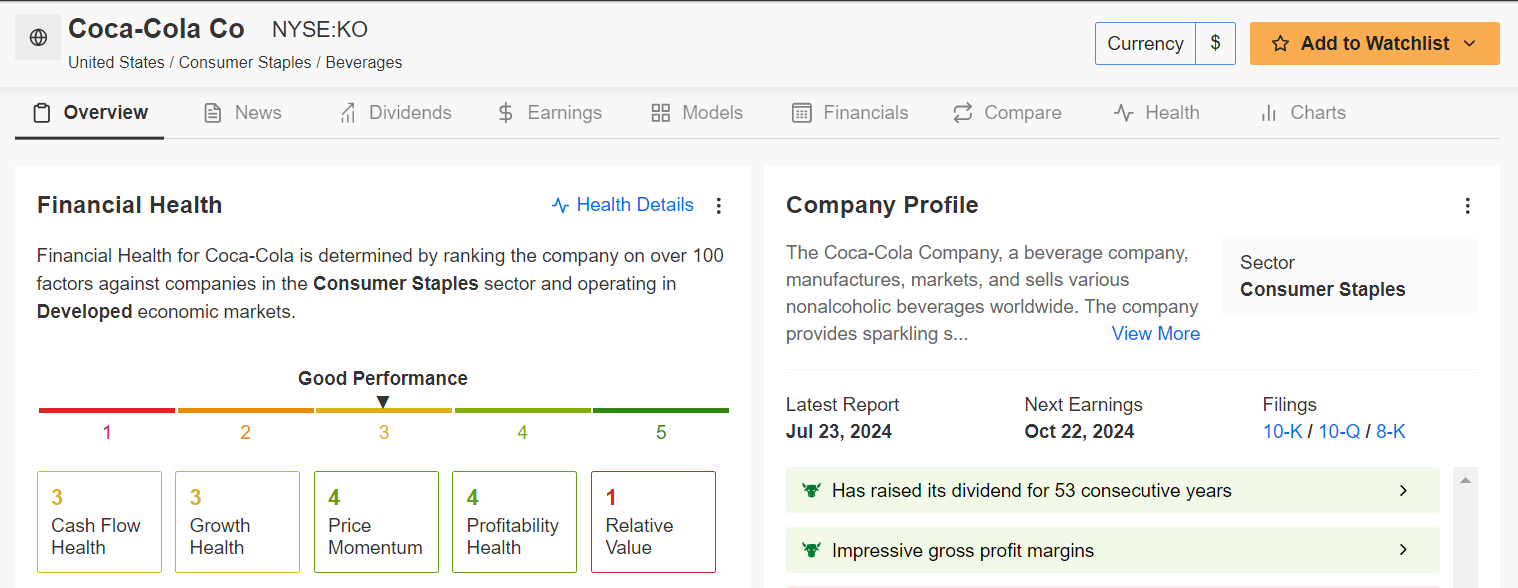 Coca-Cola Financial Health