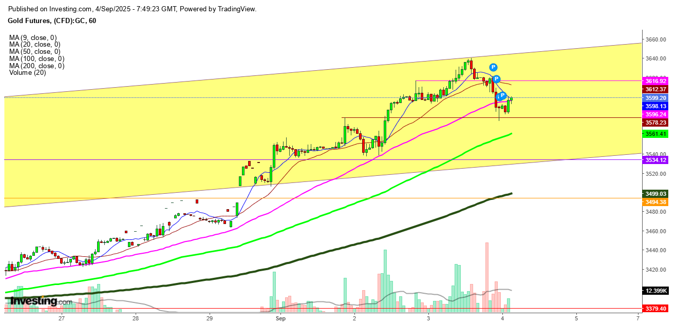 Gold Futures 1-Hour Chart