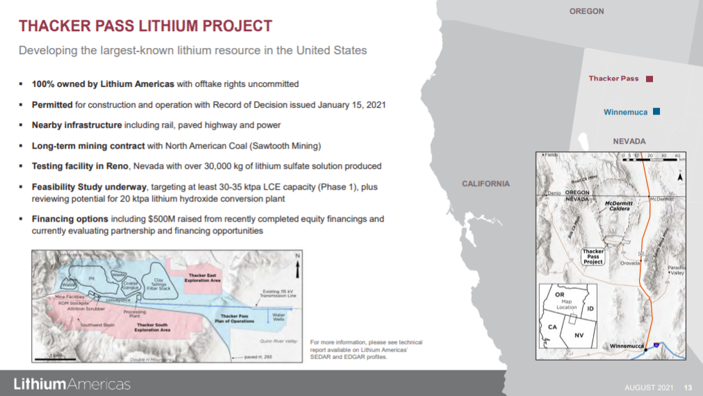 Thacker Pass锂项目介绍图，来源: Lithium Americas公司介绍材料