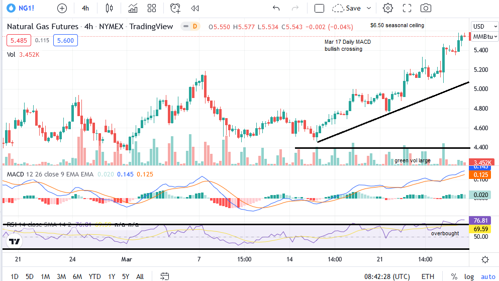 Nat Gas 4-H Chart