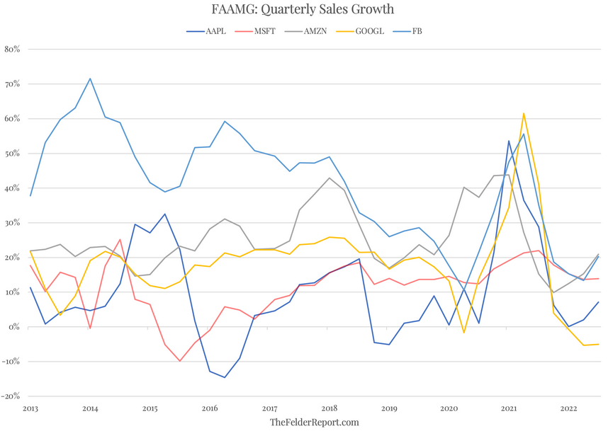 FAAMG Quaterly Sales Growth