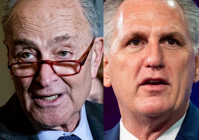 © Bloomberg. Chuck Schumer and Kevin McCarthy Source: Bloomberg