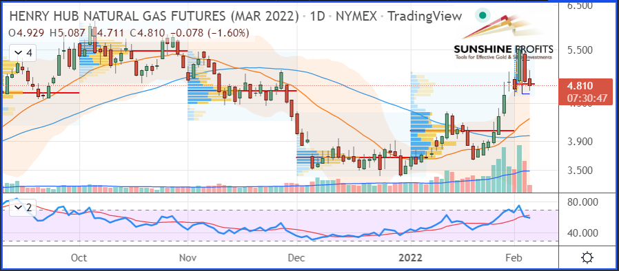 Henry Hub Natural Gas Daily Chart.