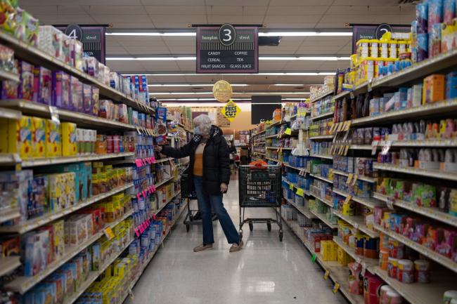 © Bloomberg. A shopper at Gerrity's Supermarket in Scranton, Pennsylvania, U.S., on Thursday, Feb. 24, 2022. Scranton, Pennsylvania has experienced a recent economic turnaround, but the mood among locals about the state of America remains sour.