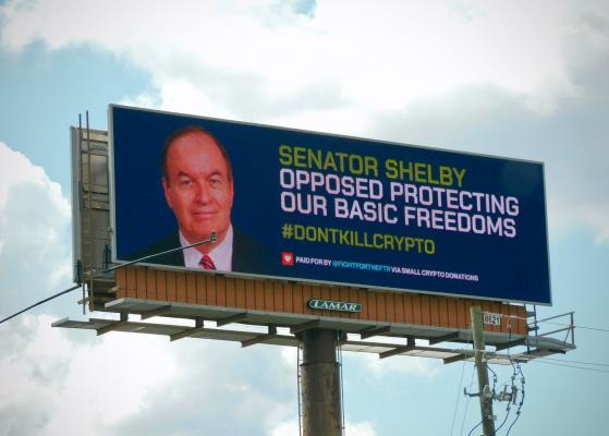 Crypto enthusiasts purchase billboard to lampoon Alabama Senator Richard Shelby