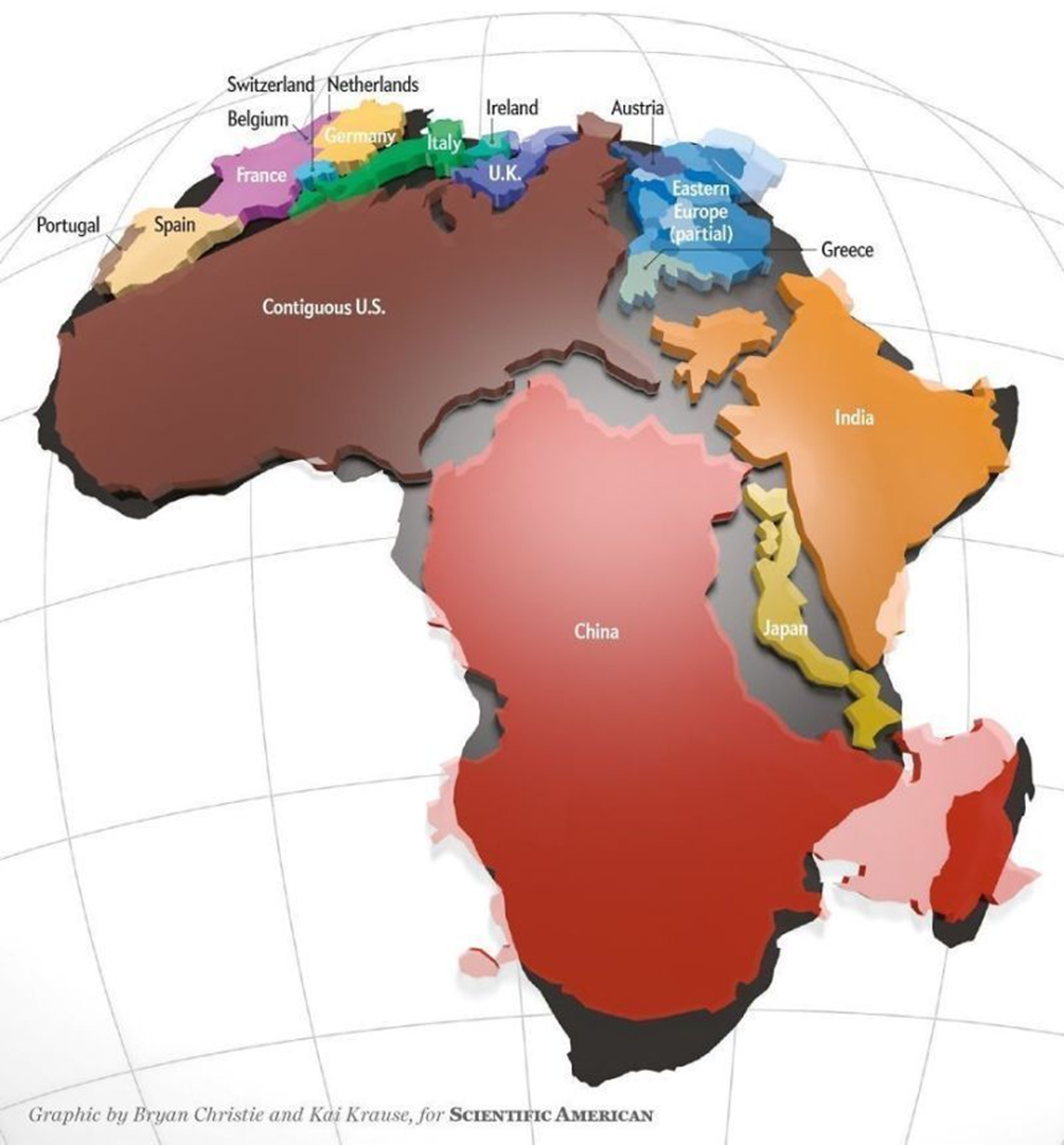 Size of African Continent