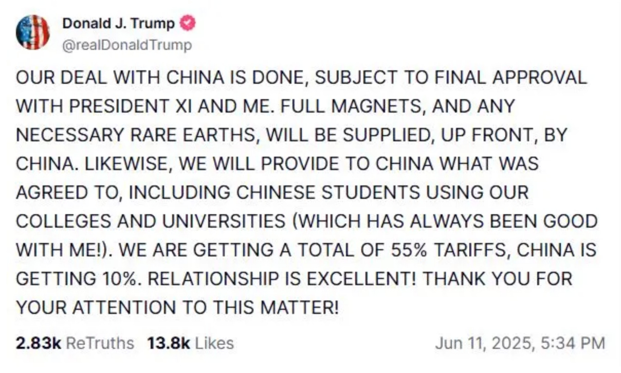 Trump’s Post on Truth Social Trump’s Post on Truth Social