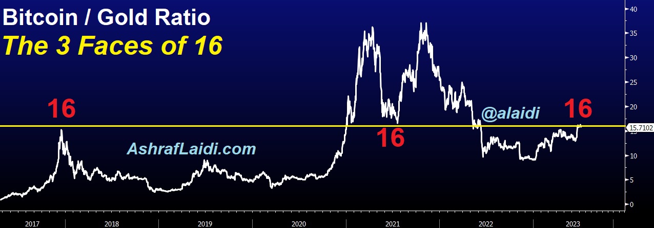 Bitcoin/Gold Ratio Chart