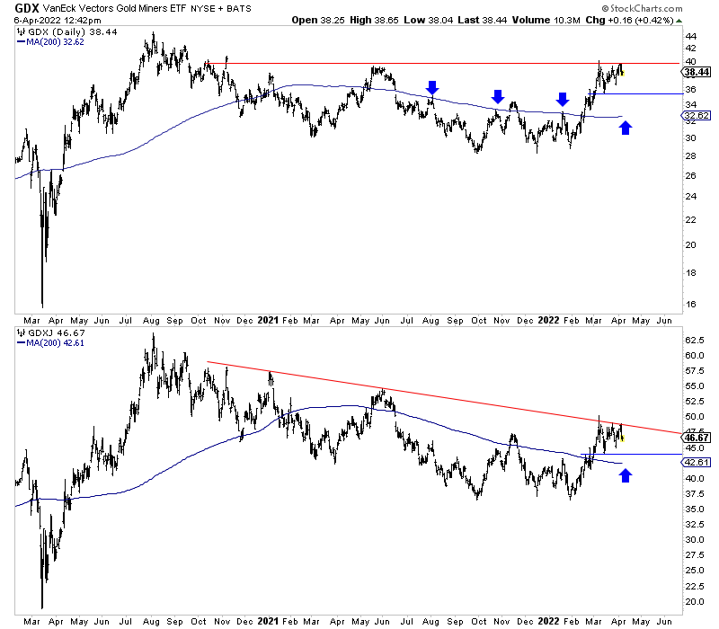 GDX & GDXJ Daily Chart