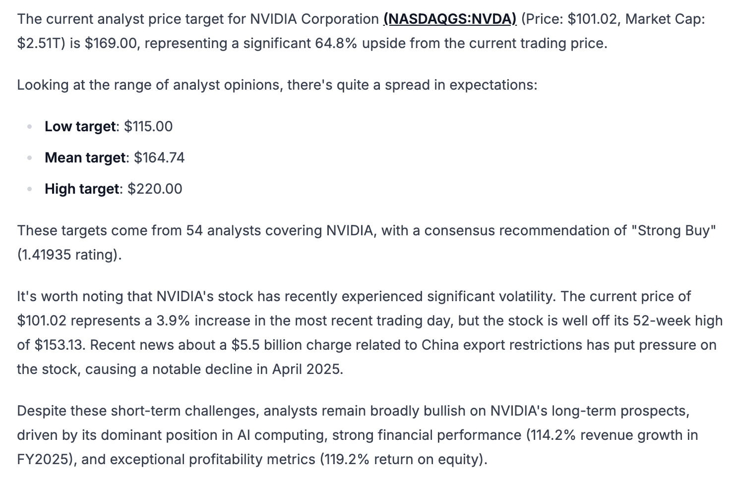 Nvidia price target