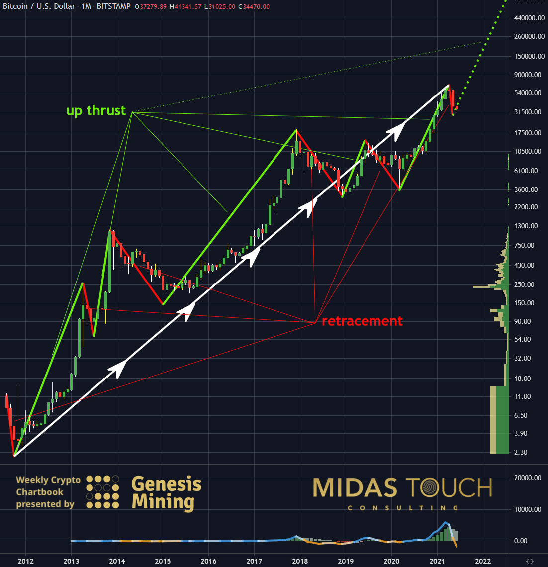 Bitcoin In US-Dollar Monthly Chart As Of June 21, 2021.