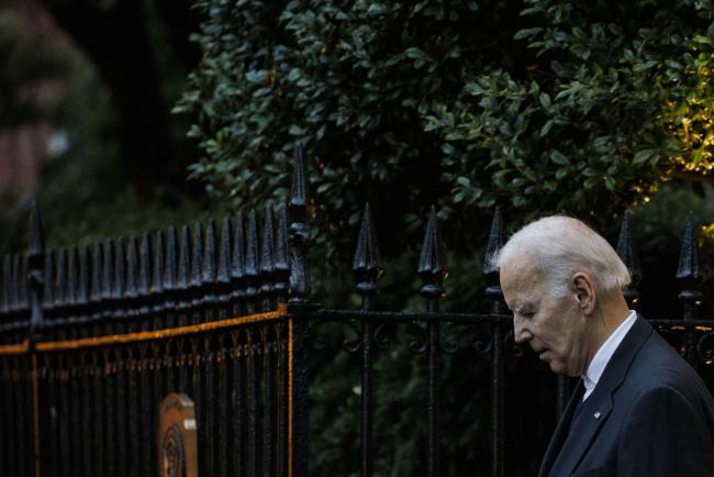 © Bloomberg. US President Joe Biden leaves Holy Trinity Catholic Church before attending the Phoenix Awards Dinner in Washington, D.C., US, on Saturday, Oct. 1, 2022. The Biden administration this week was accused in a lawsuit by six Republican-led states of overstepping its authority with a plan to forgive federal student loans.