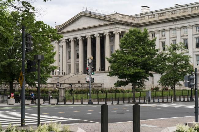 © Bloomberg. The US Treasury building in Washington, D.C., US, on Sunday, May 22, 2022. The Federal Reserve raised interest rates by 50 basis points earlier this month and the chairman indicated it was on track to make similar-sized moves at its meetings in June and July.