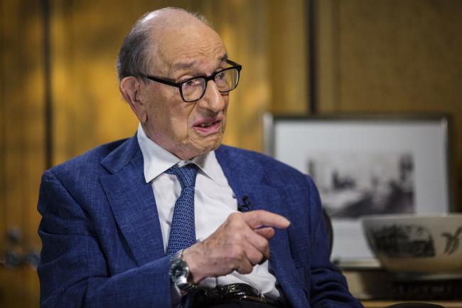 &copy Bloomberg. Alan Greenspan, former chairman of the Federal Reserve System, speaks during a Bloomberg Television interview in Washington, D.C., U.S., on Wednesday, July 24, 2019. Greenspan endorsed the idea that the U.S. central bank should be open to an insurance interest-rate cut, to counter risks to the economic outlook, even if the probability of the worst happening was relatively low.