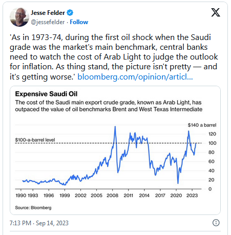 Jesse Felder Saudi Oil Tweets
