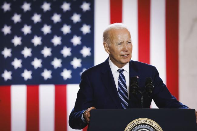 © Bloomberg. US President Joe Biden speaks during an event at the Old Post Office in Chicago, Illinois, US, on Wednesday, June 28, 2023. Biden delivered what the White House called a major address to outline the theory and practice of 