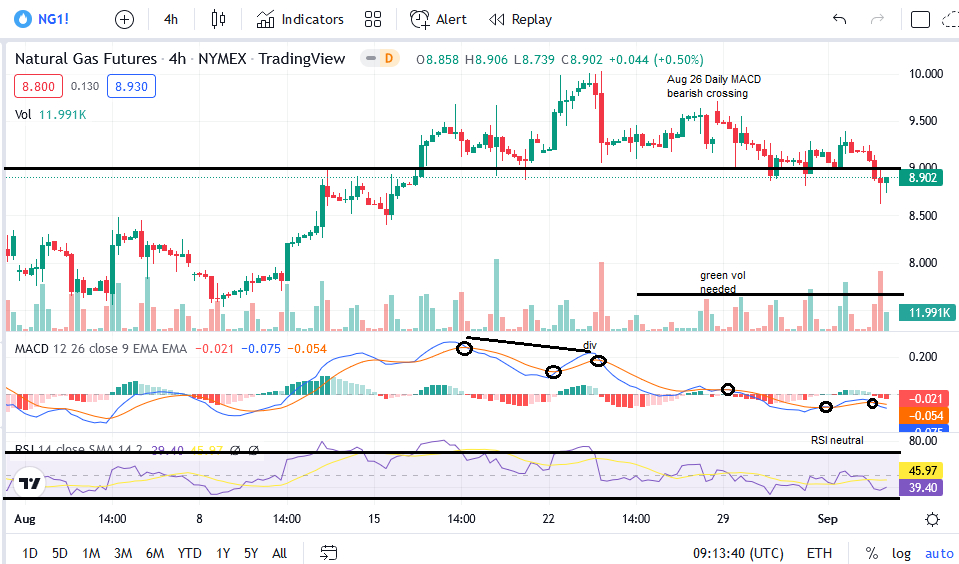 Natural gas 4-hour chart.