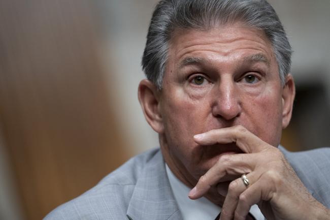 © Bloomberg. Senator Joe Manchin, a Democrat from West Virginia, speaks during a Senate Armed Services Committee hearing in Washington, D.C., U.S., on Tuesday, May 10, 2022. Russia's occupation of Ukraine threatens to weaken Moscow's power but leave it more determined to confront the US and allies and to wield nuclear threats, a top US spy said.