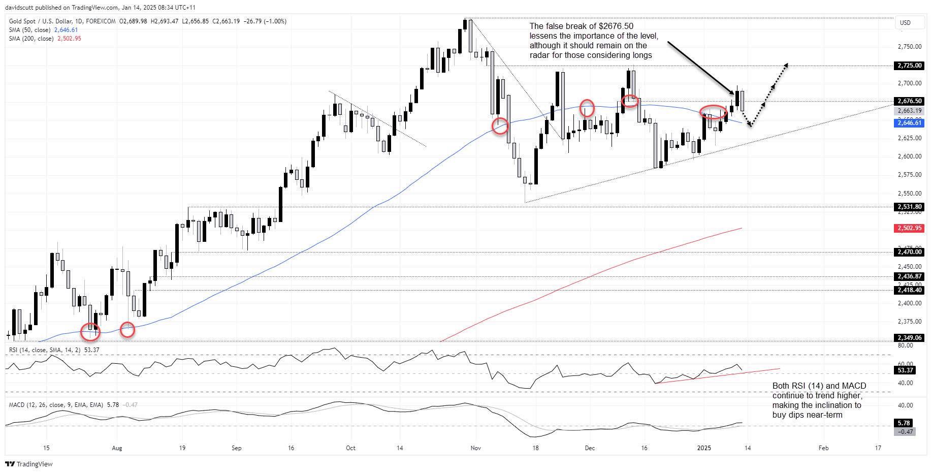 Spot Gold Prices-Daily Chart