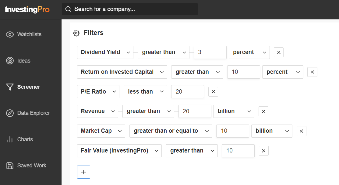 InvestingPro Stock Screener