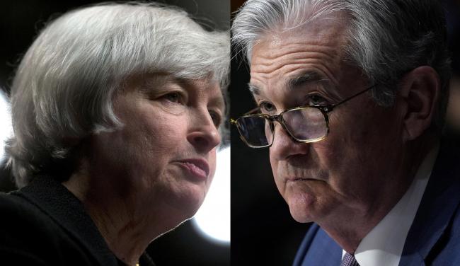 © Bloomberg. Janet Yellen and Jerome Powell Source: Andrew Harrer/Bloomberg