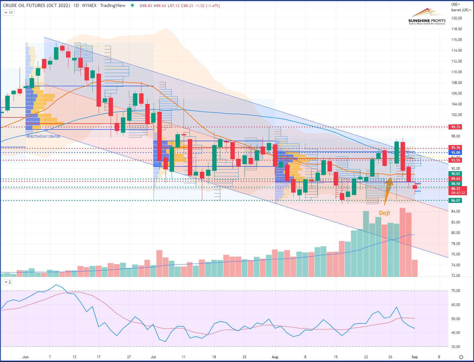 Crude Oil Daily Chart.