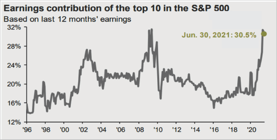 Earnings Contribution Top-10-Stocks