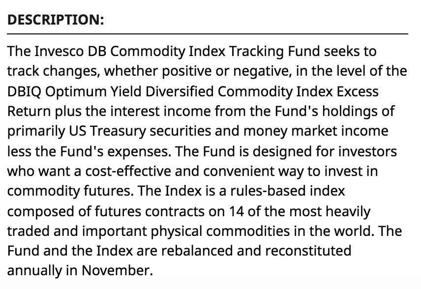 DBC Fund Summary.