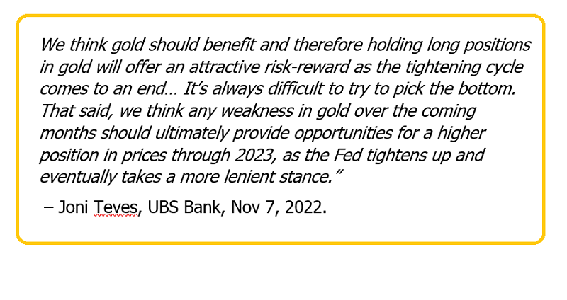 Quote From UBS' Joni Teves