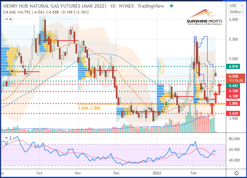 Henry Hub Natural Gas (NGH22) Futures Daily Chart.