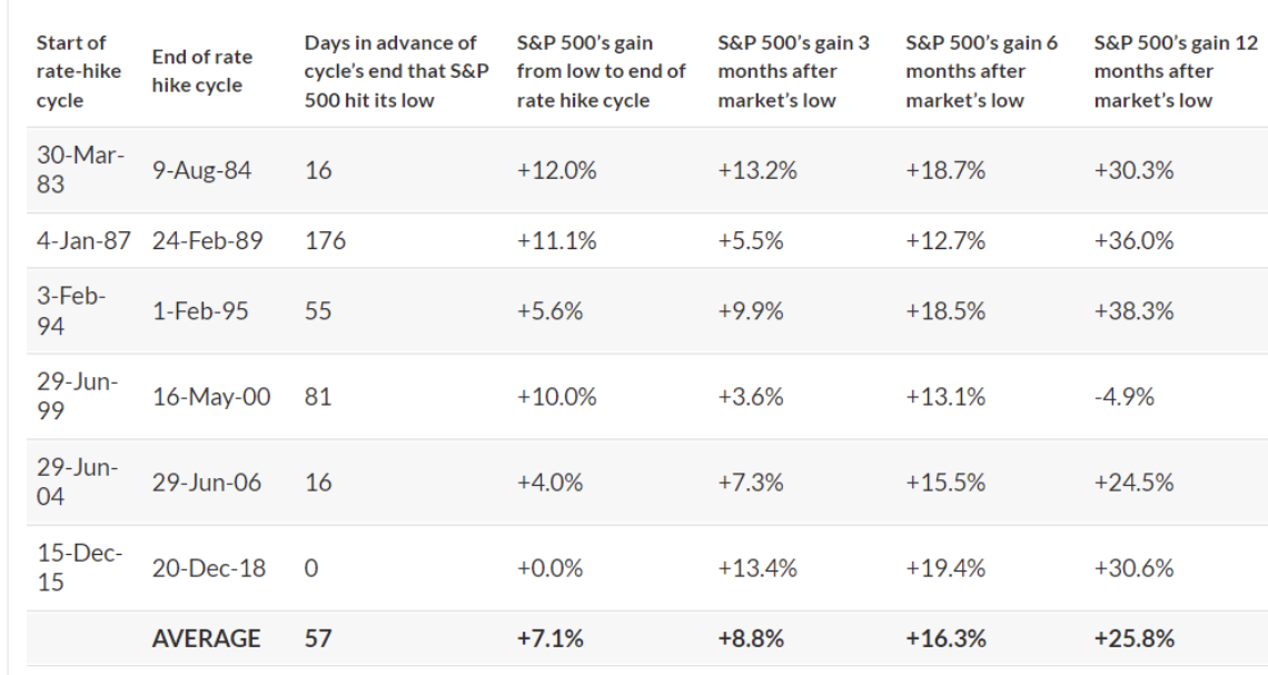 S&P 500 Returns Amid Rate Hike Cycles