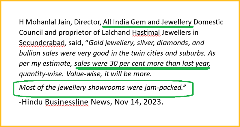 Jewellery Sales