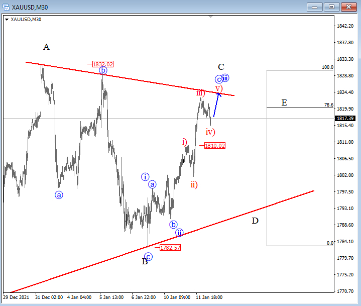 Gold Elliott Wave analysis.