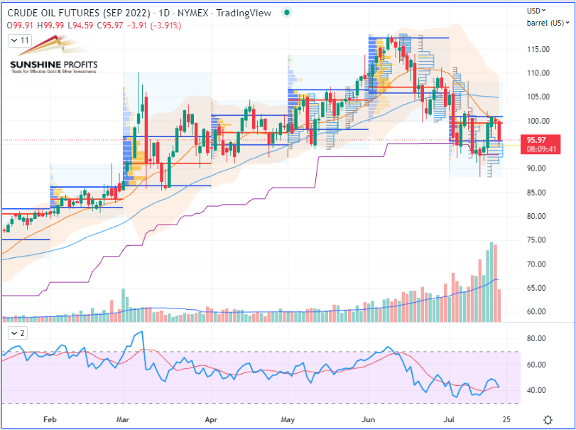 WTI Crude Oil Futures (September contract) Daily Chart