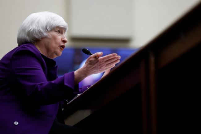 © Bloomberg. Janet Yellen, U.S. Treasury secretary, speaks during a House Financial Services Committee hearing in Washington, D.C., U.S., on Wednesday, April 6, 2022. Yellen warned that the war in Ukraine threatens to inflict 