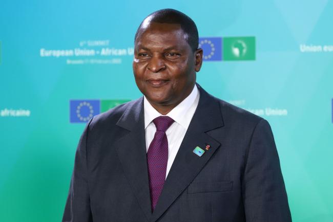 © Bloomberg. Faustin-Archange Touadera, Central African Republic's president, at the European Union-Africa Union Summit at the EU Council headquarters in Brussels, Belgium, on Thursday, Feb. 17, 2022. Brussels welcomes about 40 African leaders for the first time in eight years, aiming to reset European relations with the continent as it vies with China for influence.