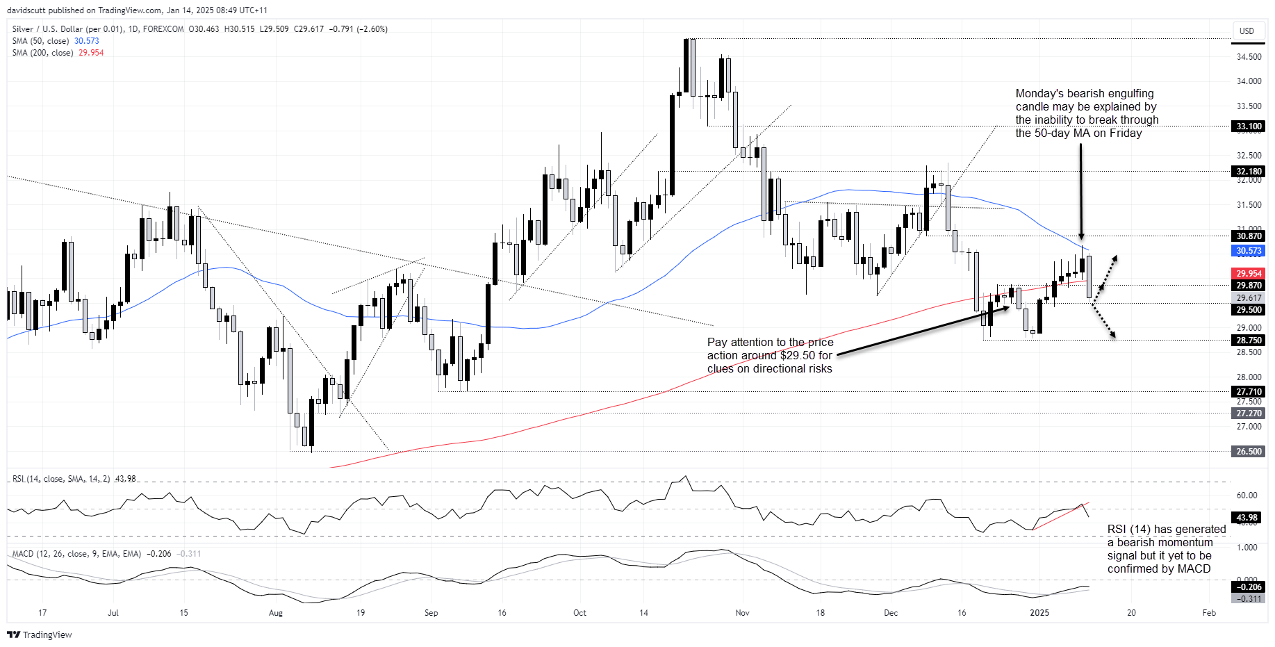 Silver Prices-Daily Chart