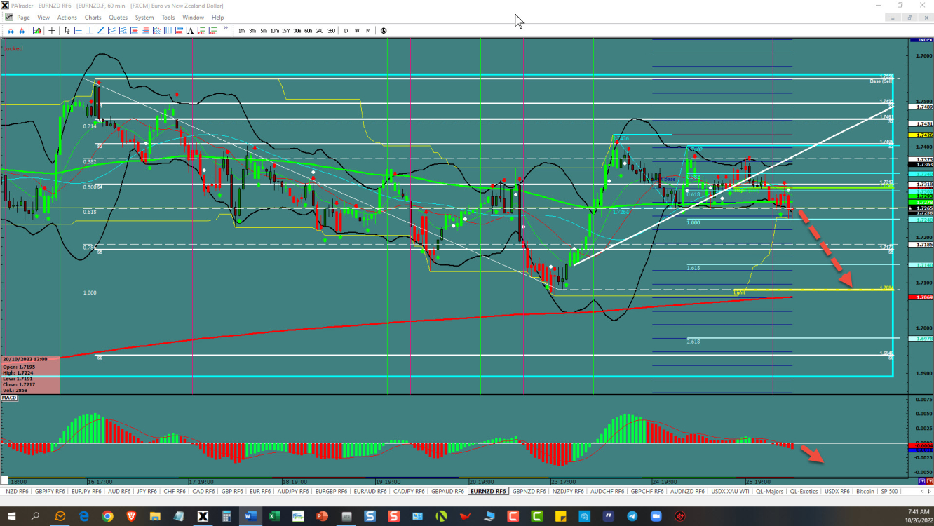 EUR/NZD price chart.