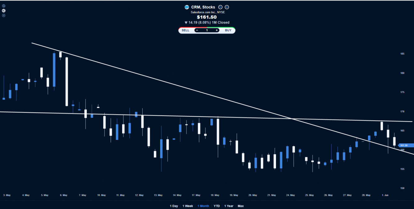 Salesforce.com Stock Chart.